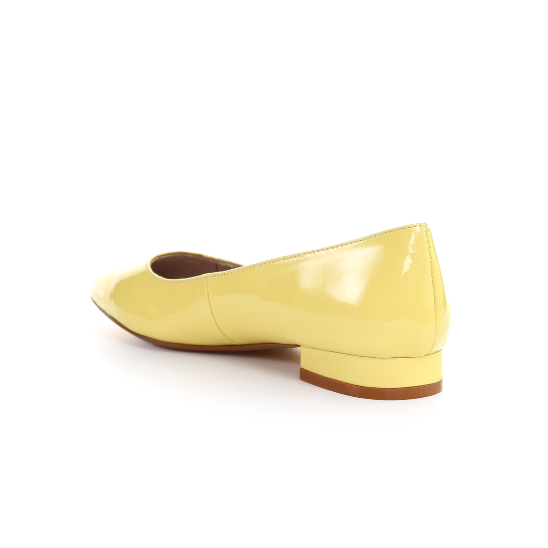 Patent Leather Square Toe Ballerina (Yellow)