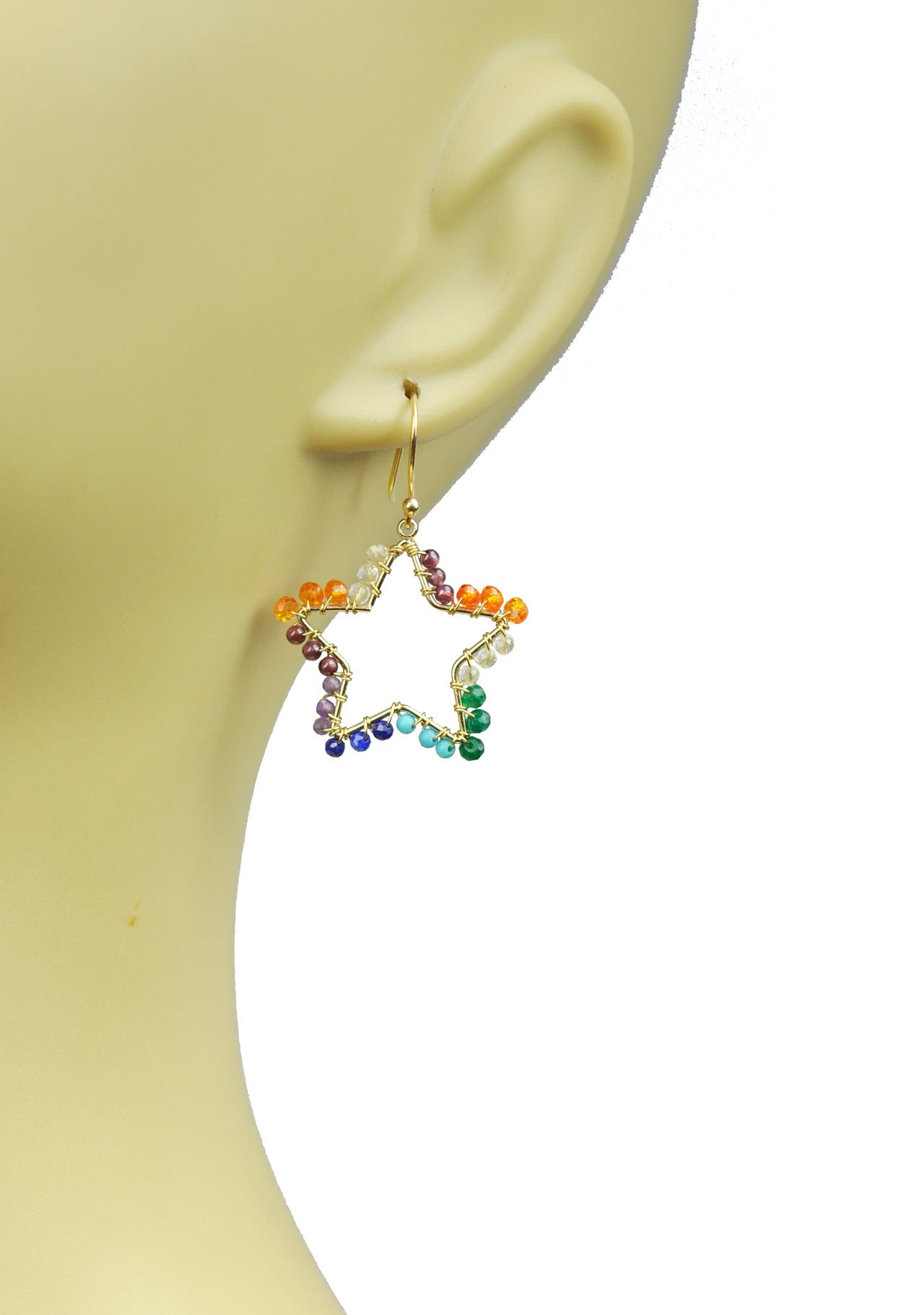 Gena Myint - Chakra Star Vermeil Earrings -