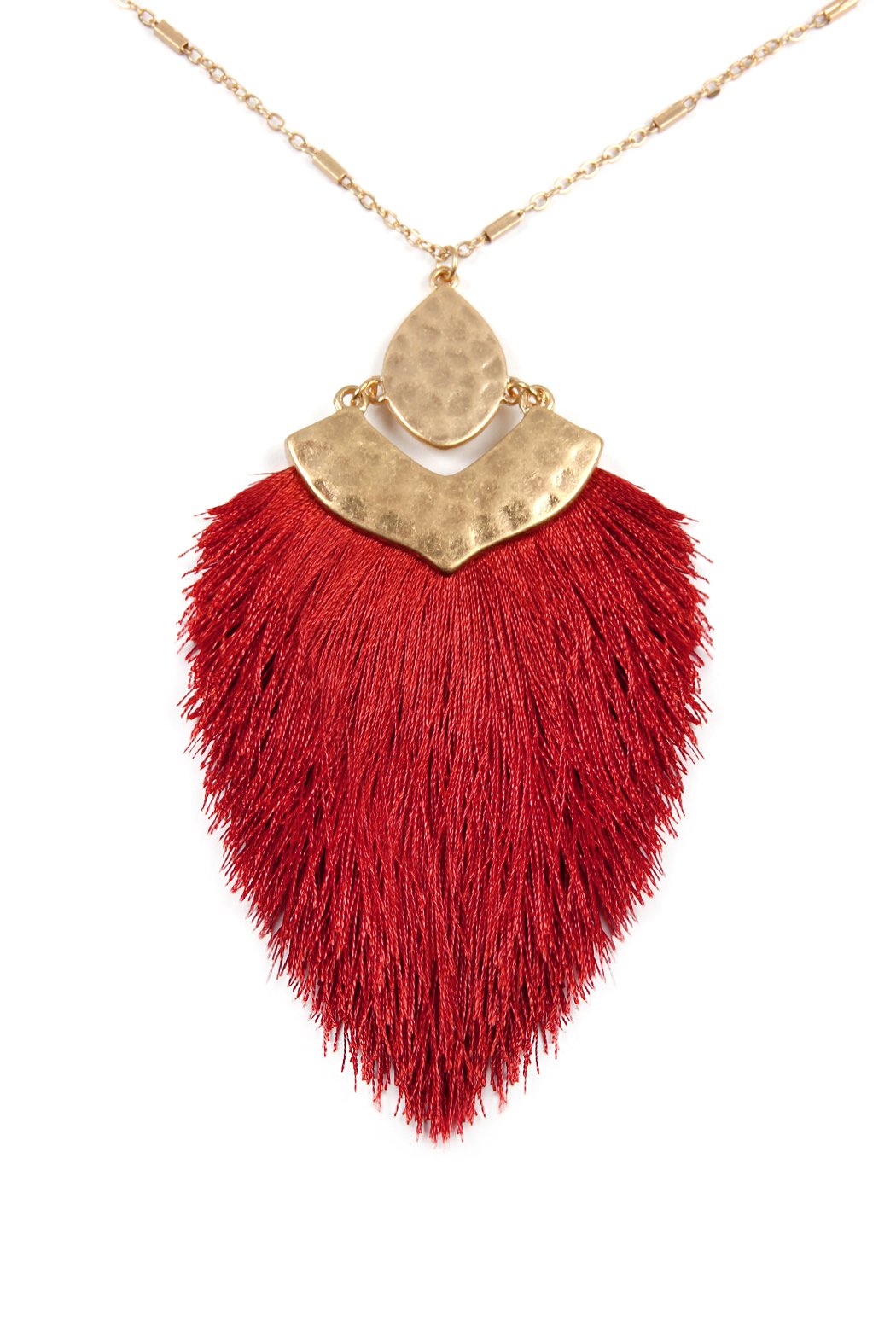 Arrow Shaped Tassel Pendant Linked Necklace - 10 COLORS -