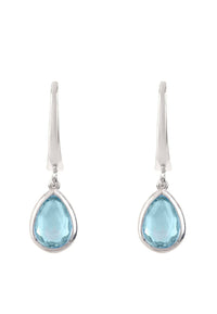 Thumbnail for LATELITA - Pisa Mini Teardrop Earrings Silver Blue Topaz -