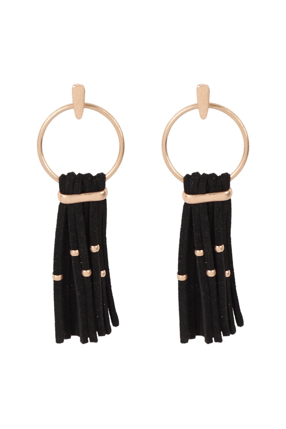 Suede Tassel Post Earrings - 6 COLORS -