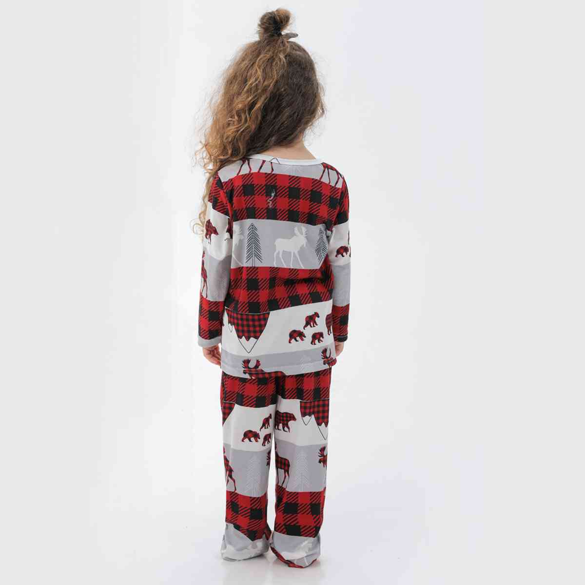 KIDS Reindeer & Plaid Top and Pants Set - T -