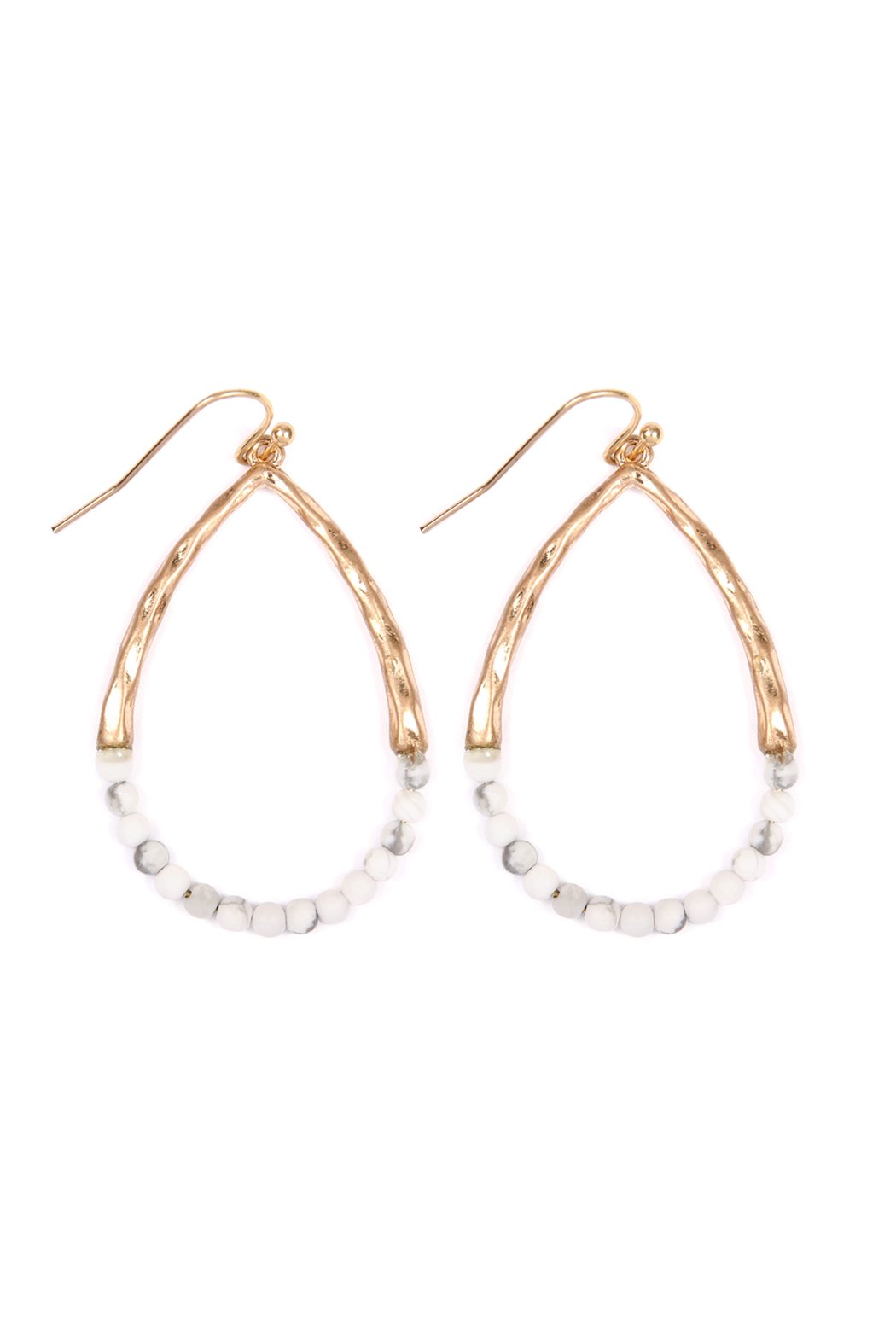 Riah Fashion - Semi Precious Pear Shape Earrings - 9 COLORS -