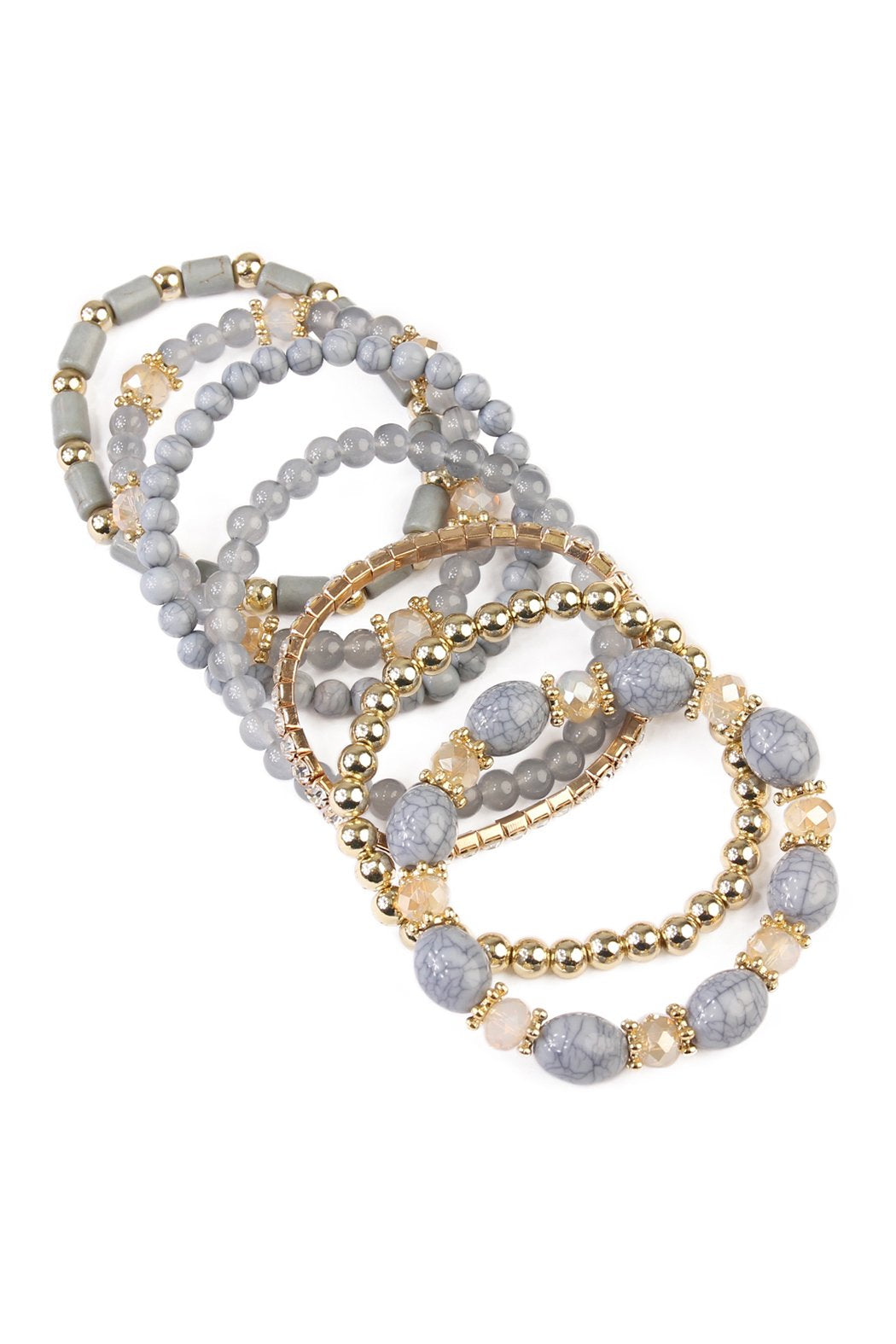 Riah Fashion -  - Multibead Stackable Bracelet - 7 COLORS -