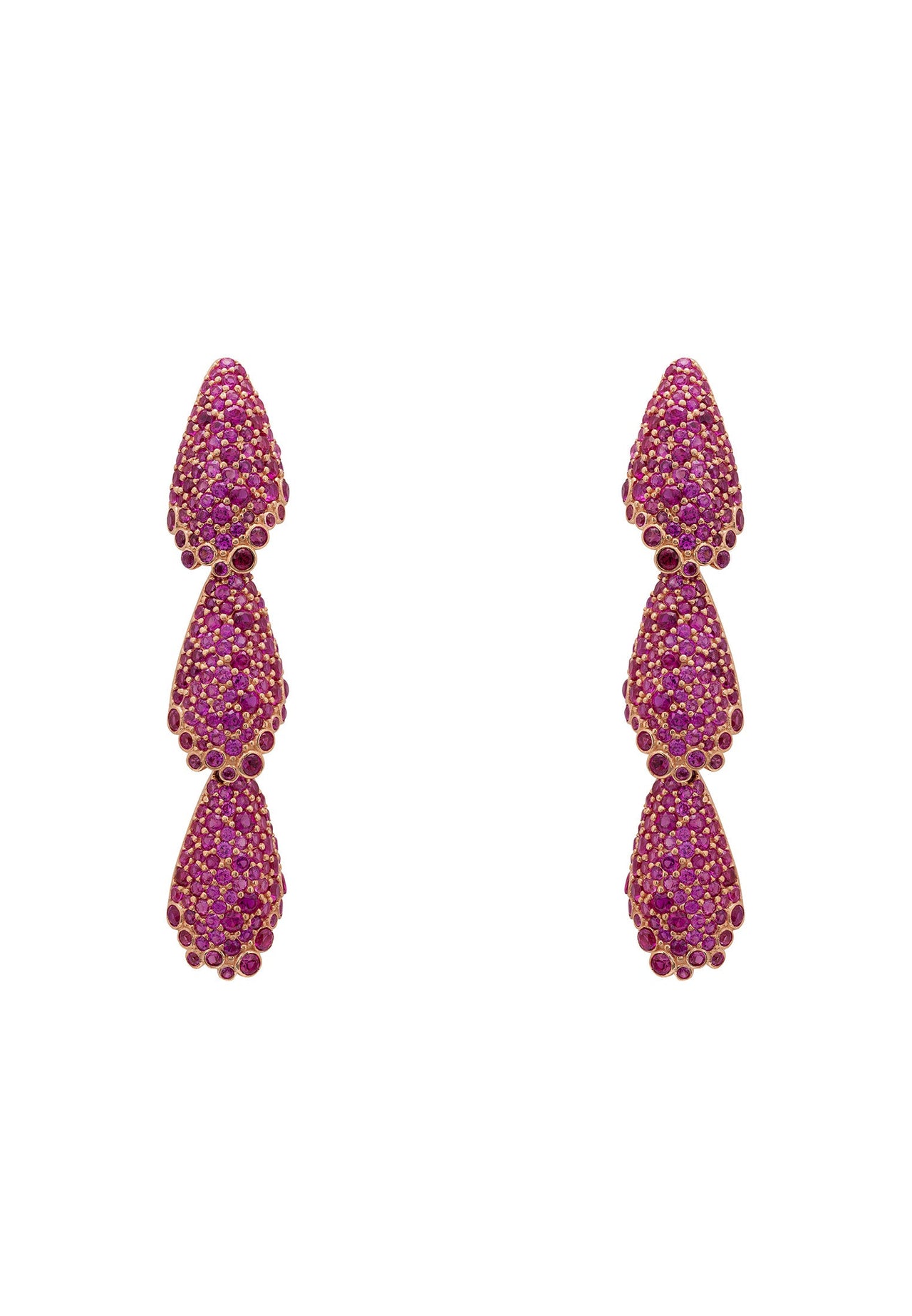 LATELITA - Arabelle Ruby Pink Earrings Rosegold -