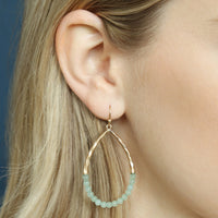 Thumbnail for Riah Fashion - Semi Precious Pear Shape Earrings - 9 COLORS -