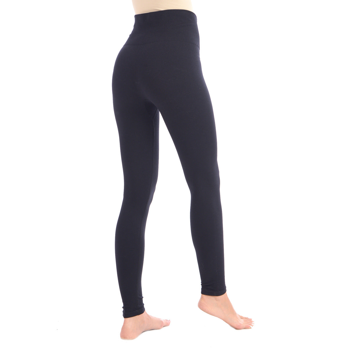 Look at Me Leggings With Double Layer 5" Hi-Waistband - Black -