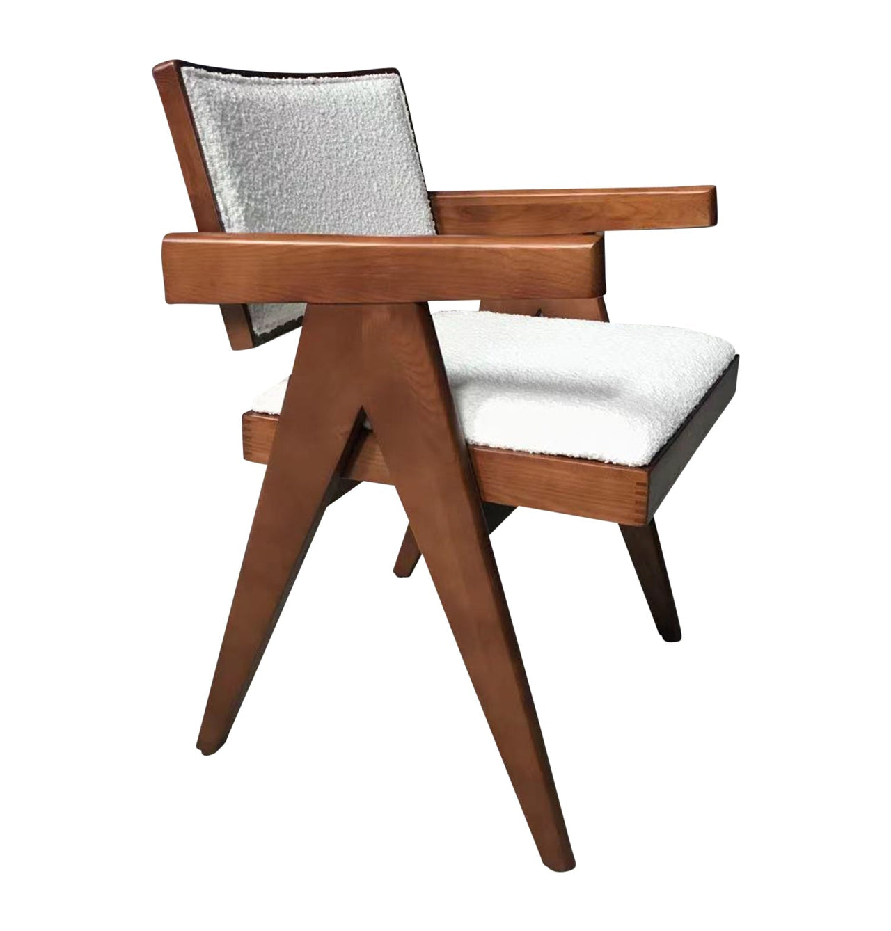 GFURN - Maïa Dining Chair - Walnut & Boucle Fabric -