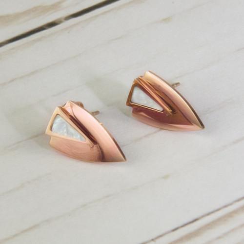 ClaudiaG - Chevron Earrings - Rose -