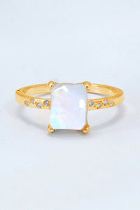 Thumbnail for Square Moonstone Ring - T - SIZES 6 THRU 9 - 3 FINISHES -