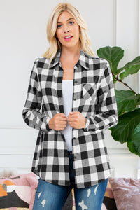 Thumbnail for Riah Fashion - Sherpa Lined Plaid Flannel Top - 5 COLORS -