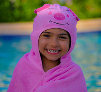 Thumbnail for Little Ashkim - Bamboo Rayon Piggy Hooded Turkish Towel: Little Kid -