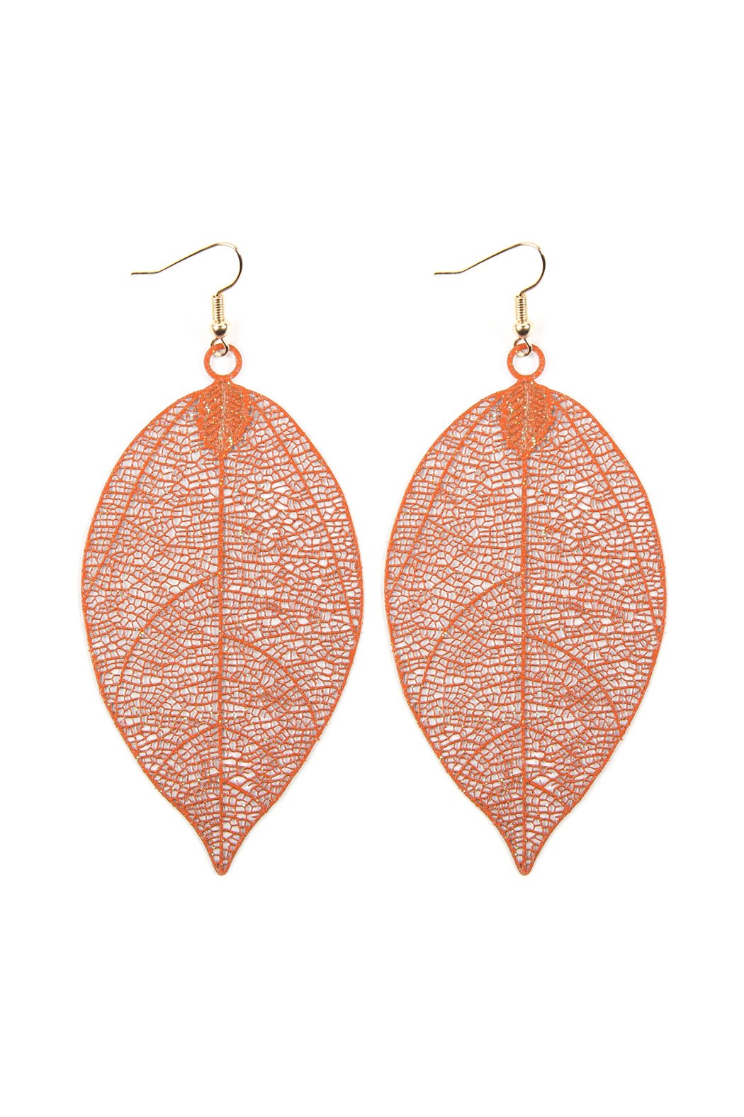 Filigree Leaf Earrings - 5 COLORS -