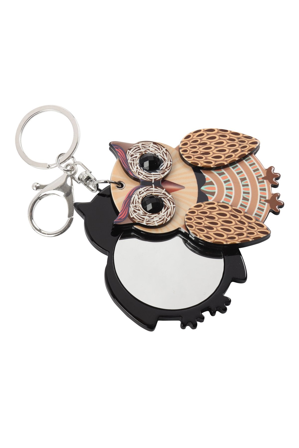 Riah Fashion - Cute Owl With Mirror Keychain -