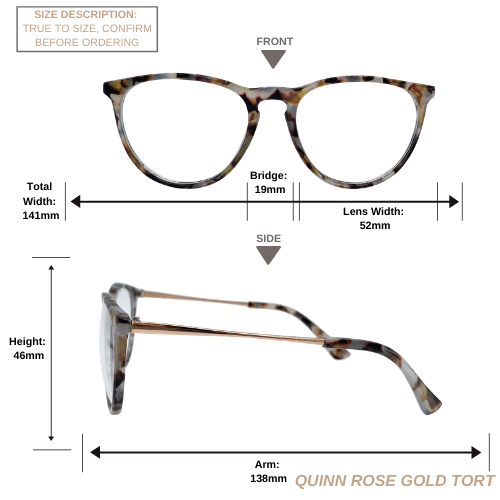 Cramilo - Quinn | Rose Gold Tortoise | Blue Light Blocking Glasses - 1 COLOR