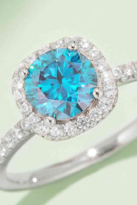 Thumbnail for Adored 1 Carat Moissanite 925 Sterling Silver Halo Ring