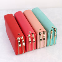 Thumbnail for Double Zip Around Wallet - 13 COLORS -