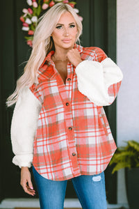 Thumbnail for Plaid Button Down Jacket with Pockets - T - 1 COLOR -