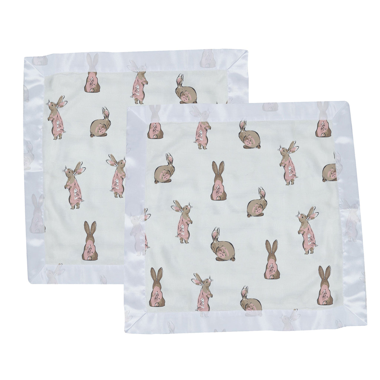 Powder Pink Bunnies Bamboo Newcastle Blankie -