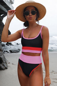 Thumbnail for Color Block Spaghetti Strap Two-Piece Swim Set - T - 6 STRIPES / COLORS -