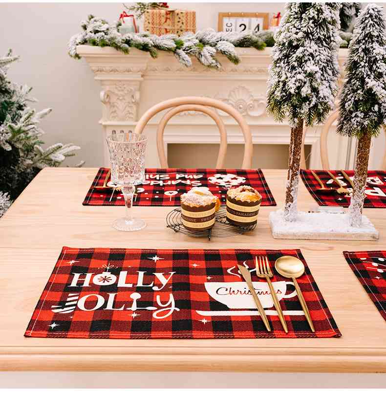 Assorted 2-Piece Plaid Placemats - [5-10 DAY DELIVERY] - [CHOOSE 1 GET 1 RANDOM PICK] - 2 PCS. - T - 6 STYLES -