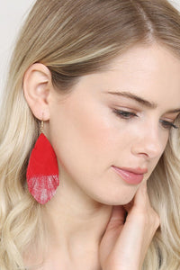 Thumbnail for Grunge Tone Fringe Drop Leather Earrings - 12 COLORS -