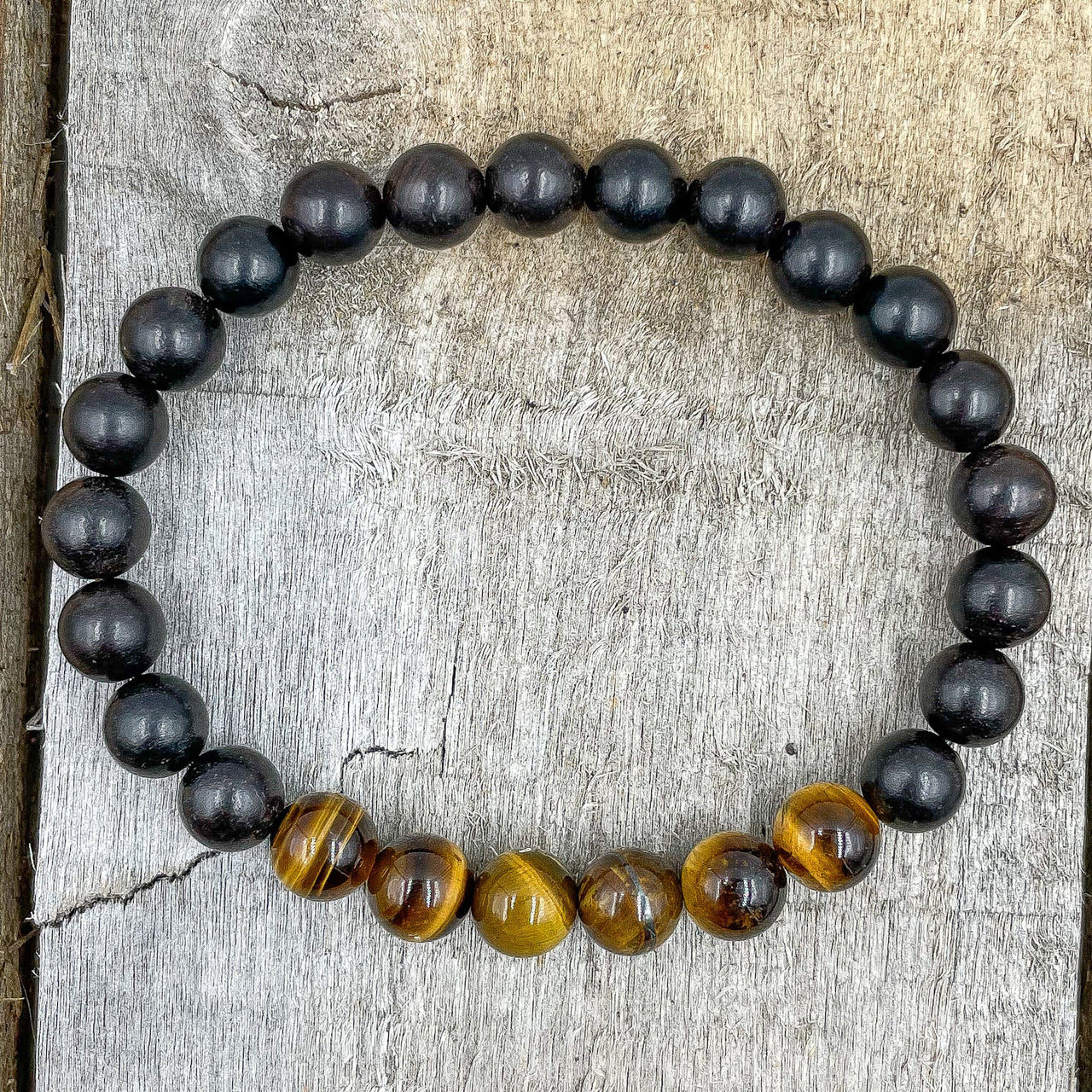 Grove - Tiger Eye & Ebony Blackwood Mala Beaded Bracelet -