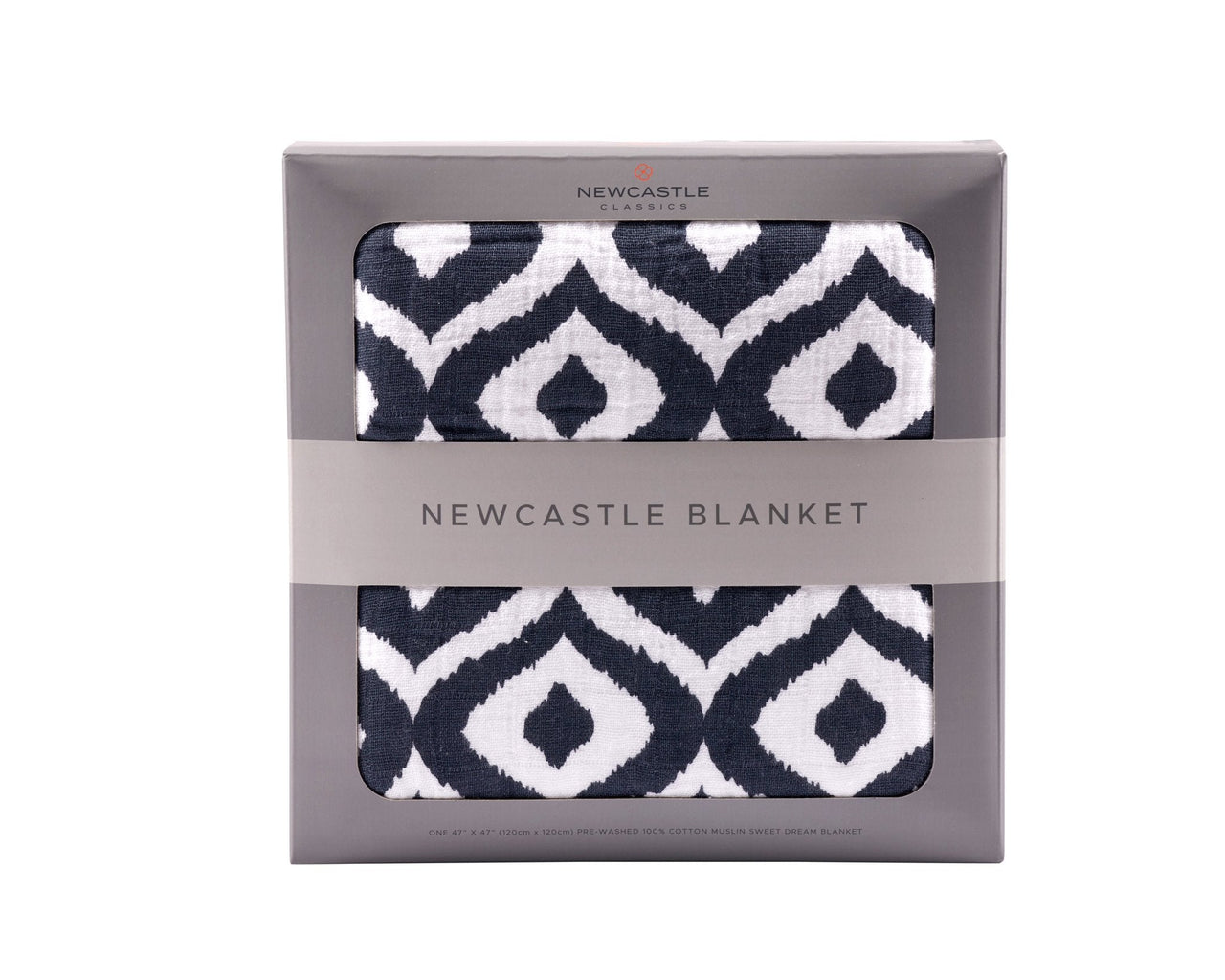 Moroccan Blue Cotton Muslin Newcastle Blanket -