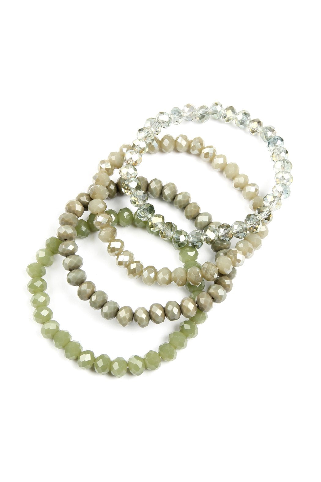 Four-Line Glass Beads Stretch Bracelet - 8 COLORS -