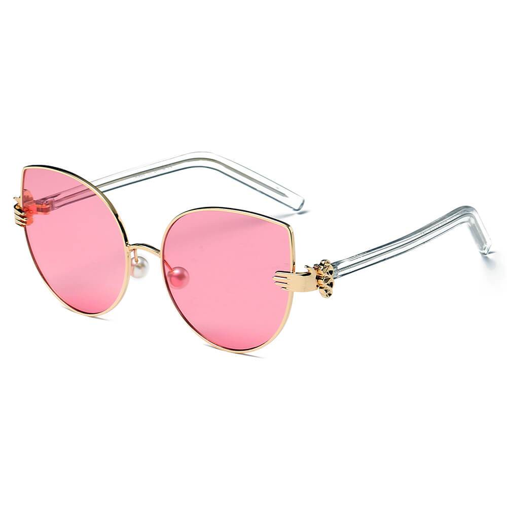 Centralia | S2042 - Women Metal Frame Cat Eye Hands Classic Sunglasses - 4 COLORS -