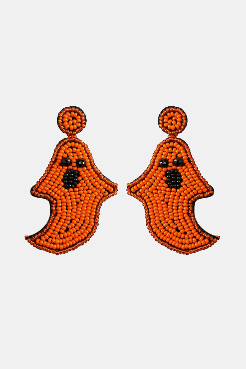 Ghost Shape Beaded Dangle Earrings - T - 2 COLORS -