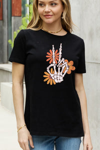 Thumbnail for Simply Love Full Size Skeleton Hand Graphic Cotton Tee - SIZES S THRU 3XL - T - 1 COLOR -