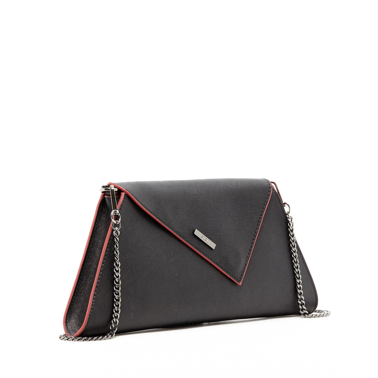 Angelica Black Leather Clutch Bag -