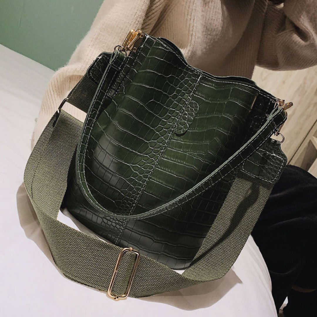 ClaudiaG - Blake Shoulder Bag - Olive Croc - 1 COLOR -