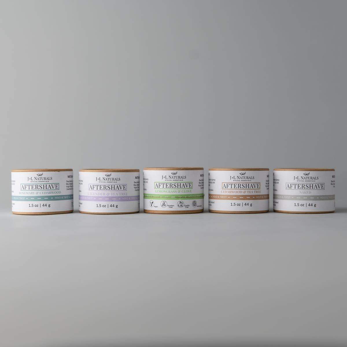 J & L Naturals - Aftershave Rub Bundle ($75 Value) - 5 PCS. - 6 SCENTS -