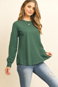 Thumbnail for Riah Fashion - Long Sleeve Round Neck Solid Top - 17 COLORS -