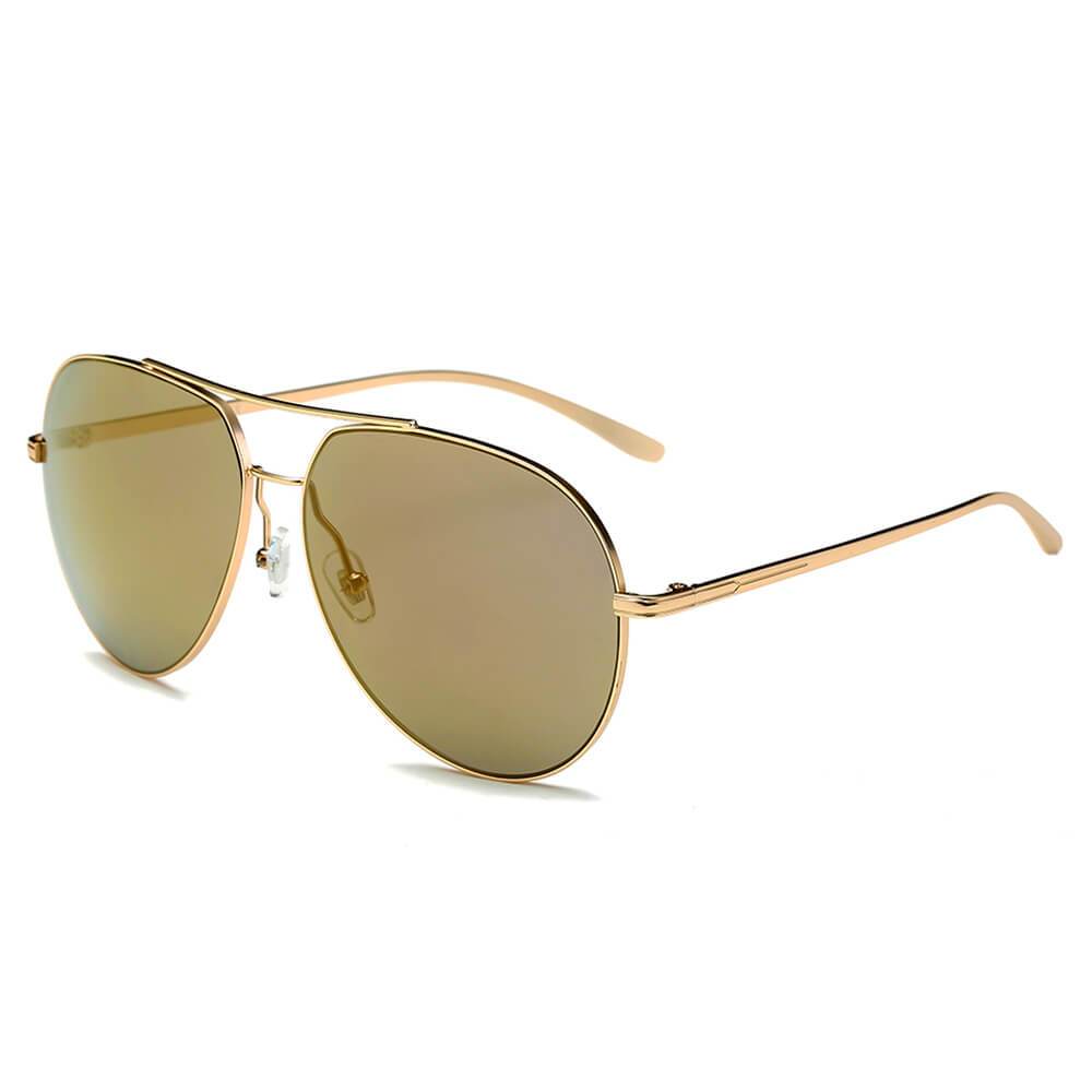 Estero | CD01 - Oversize Mirrored Lens Aviator Sunglasses - 5 COLORS -