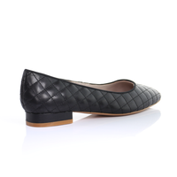 Thumbnail for Classic Leather Square Toe Ballerina - (Black)