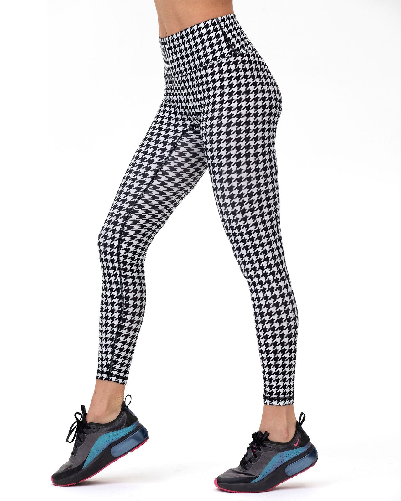 ReBody - Hybrid Fleece Houndstooth Print Leggings High Waist - 2 COLORS -