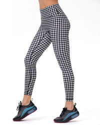 Thumbnail for ReBody - Hybrid Fleece Houndstooth Print Leggings High Waist - 2 COLORS -