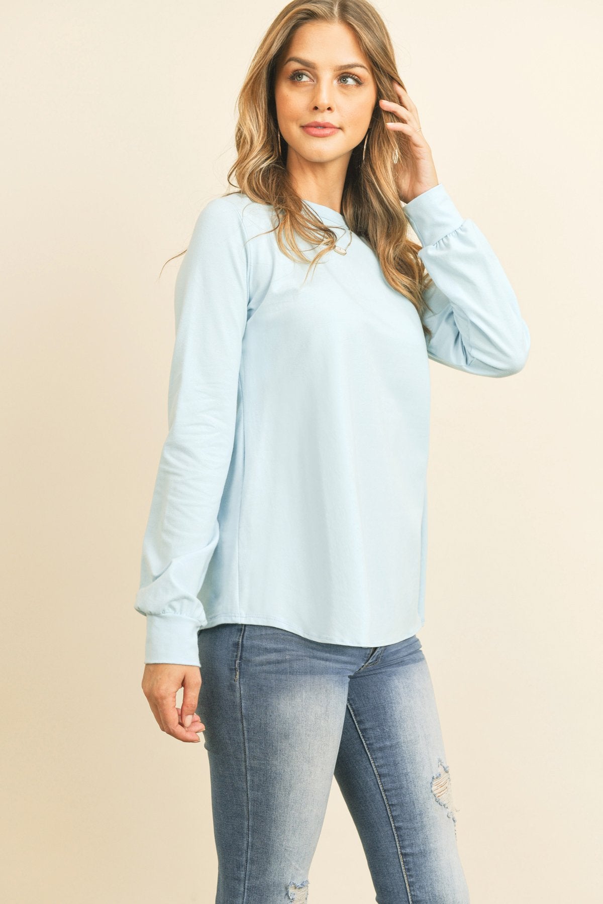 Riah Fashion - Long Sleeve Round Neck Solid Top - 17 COLORS -