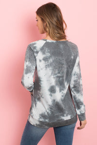 Thumbnail for Riah Fashion - Tie Dye Long Sleeve Top With Kangaroo Pocket - 4 COLORS -