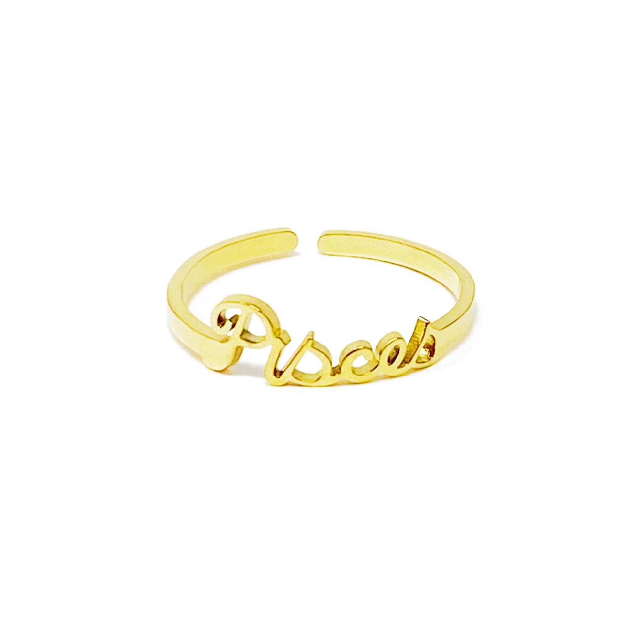 Ellison & Young - Scripted Zodiac Ring - 18K Gold plated - ALL 12 SIGNS / FIND YOURS! -