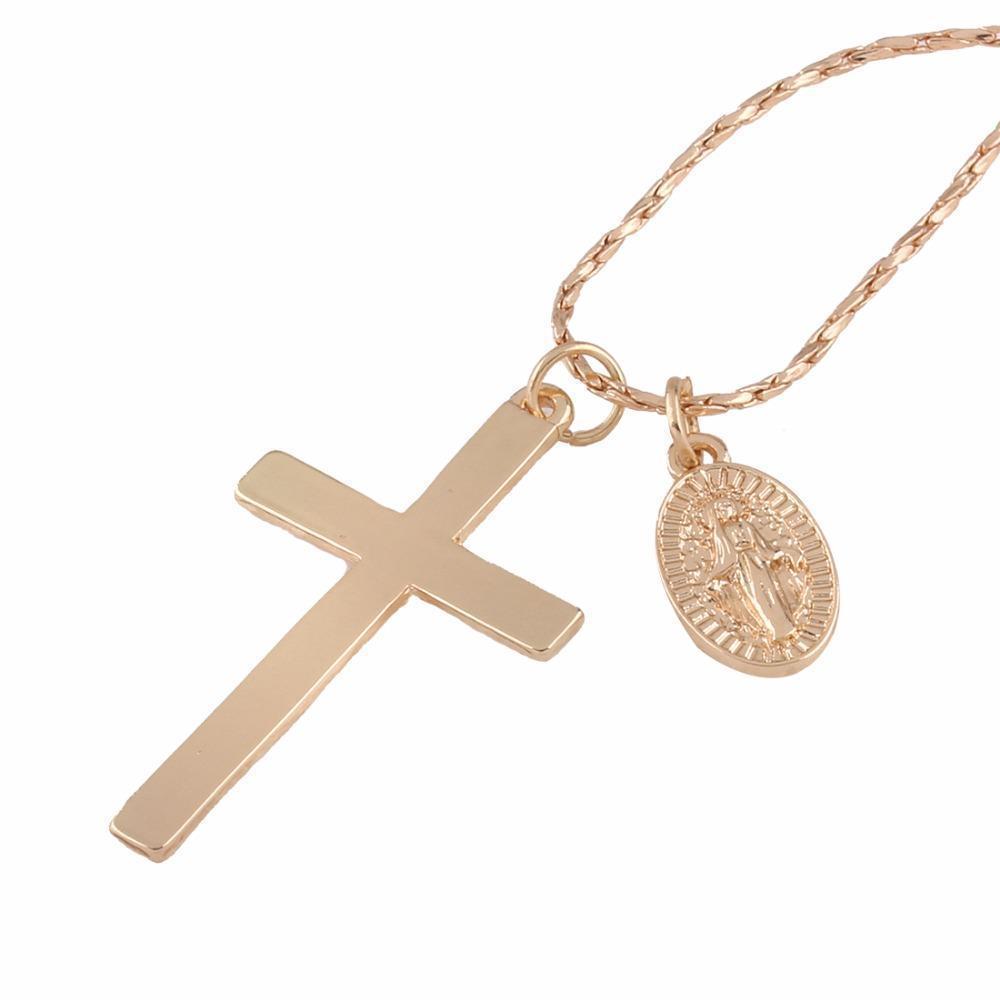 Marigold Shadows - Eutychus Saint Cross Necklace - Gold -