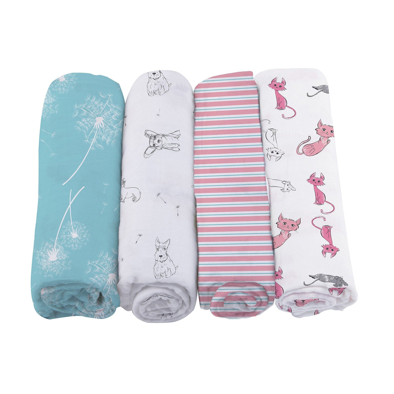 Newcastle - Dandelions Bamboo Muslin Swaddle 4PK -