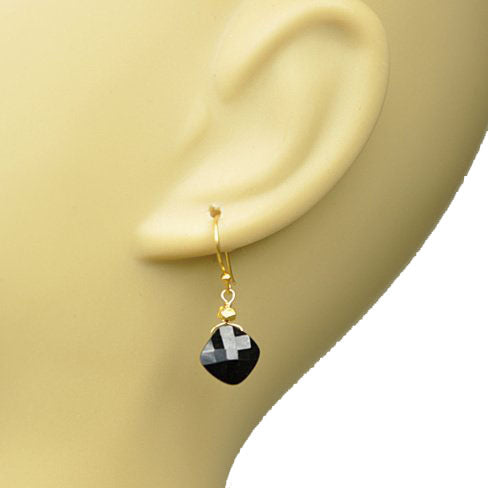 Gena Myint - Black Spinel Drop Earrings -