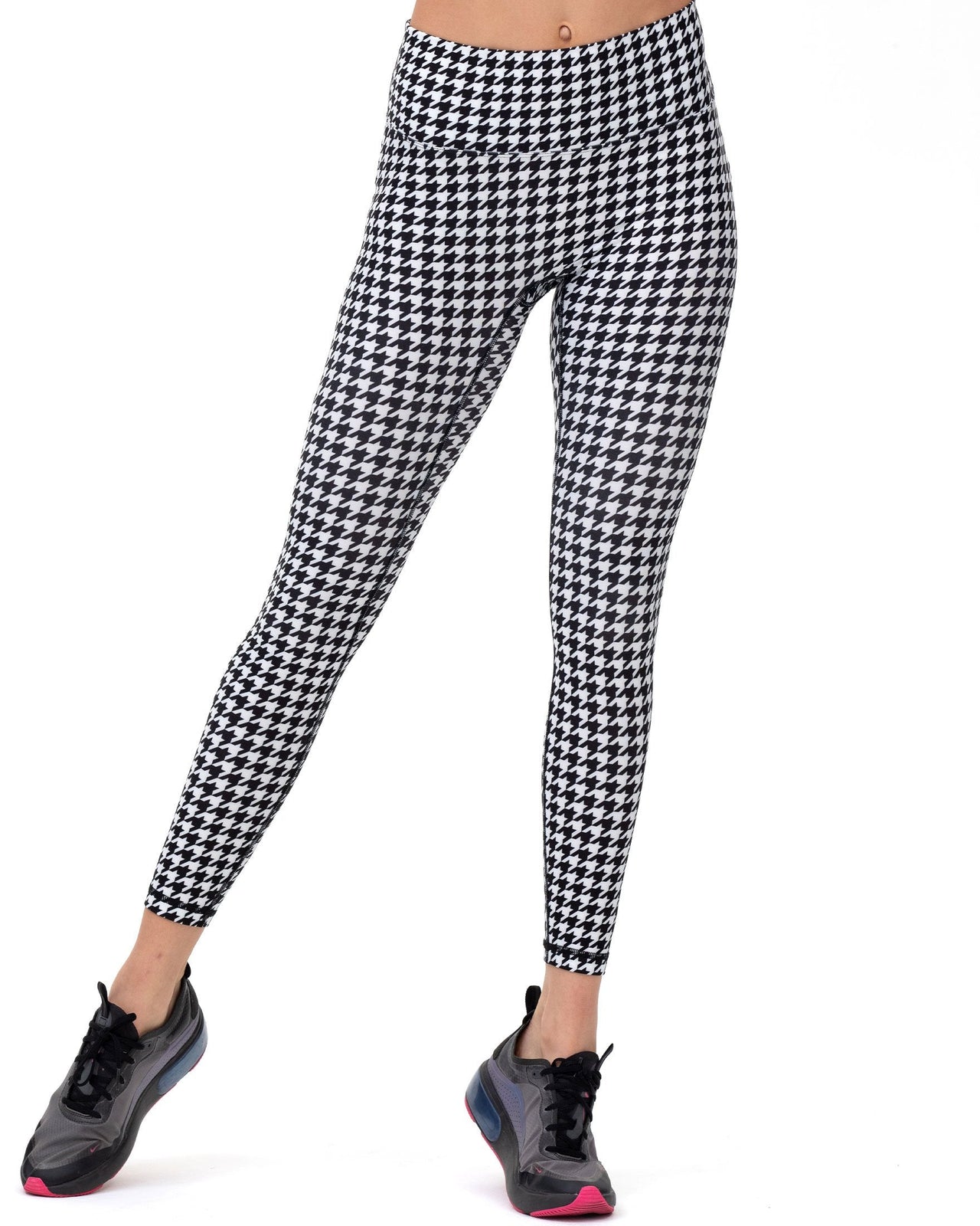 ReBody - Hybrid Fleece Houndstooth Print Leggings High Waist - 2 COLORS -