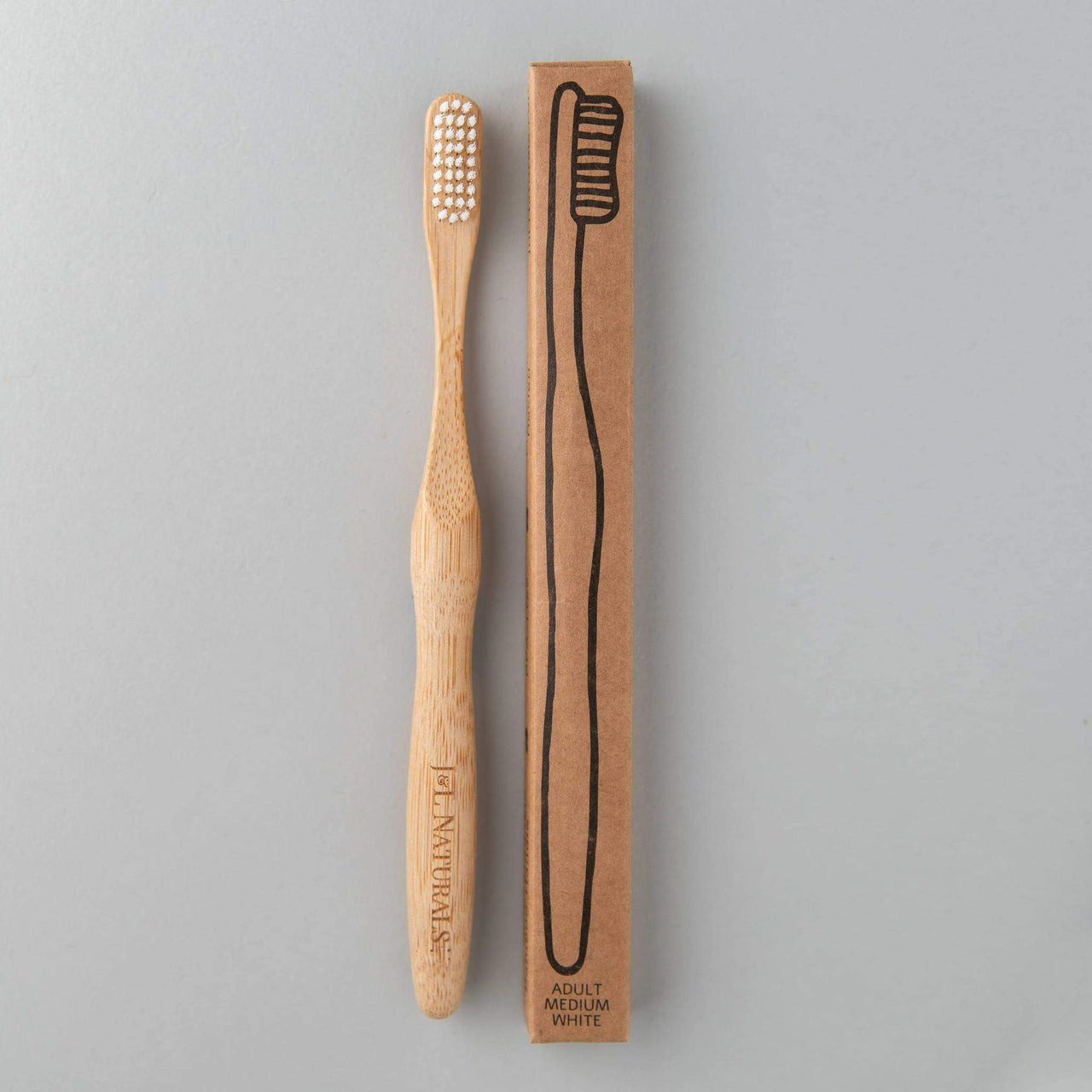 J & L Naturals - Bamboo Toothbrush (Duo) - 2 PCS. - 4 WOODS - 4 BRISTLE COLORS -