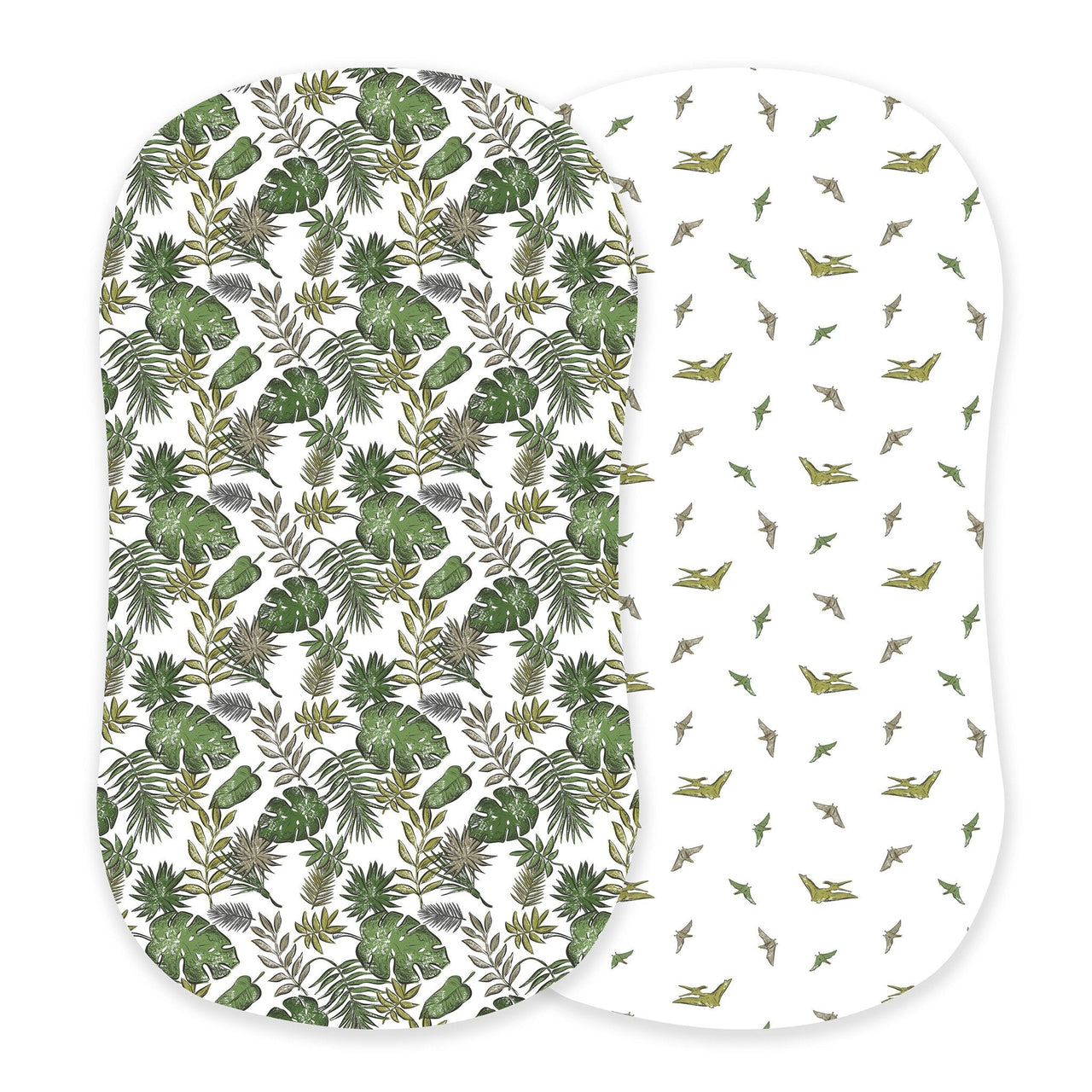 Newcastle - Tropical Forest and Pteranodon Cotton Changing Pad Cover/Bassinet Sheets -