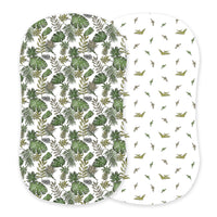 Thumbnail for Newcastle - Tropical Forest and Pteranodon Cotton Changing Pad Cover/Bassinet Sheets -